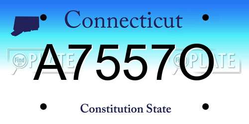 A7557O Connecticut License Plate