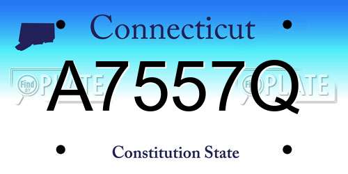 A7557Q Connecticut License Plate