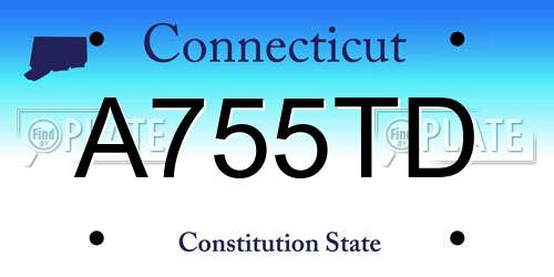 A755TD Connecticut License Plate