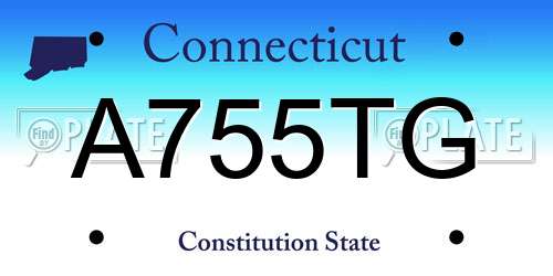 A755TG Connecticut License Plate