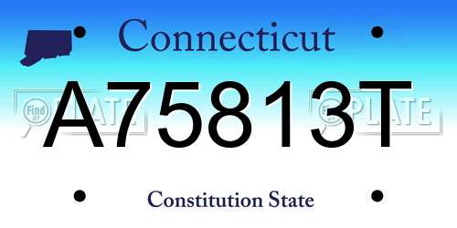 A75813T Connecticut License Plate