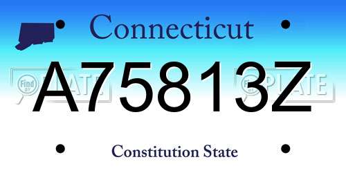 A75813Z Connecticut License Plate