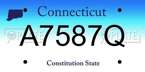 A7587Q Connecticut License Plate