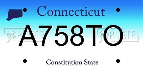 A758TO Connecticut License Plate