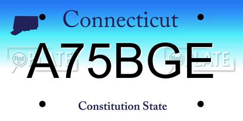 A75BGE Connecticut License Plate
