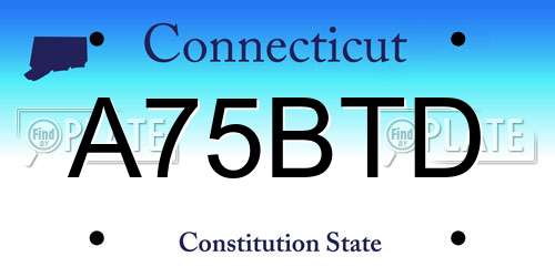 A75BTD Connecticut License Plate