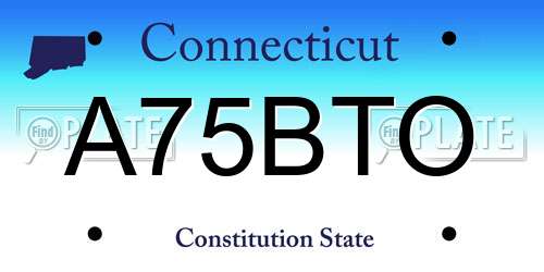 A75BTO Connecticut License Plate