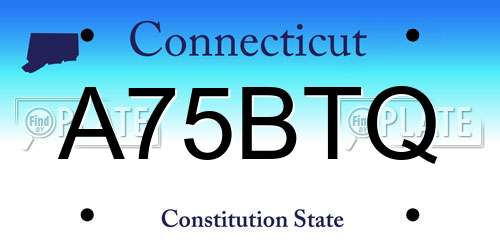 A75BTQ Connecticut License Plate
