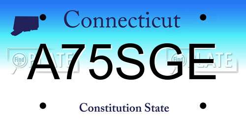 A75SGE Connecticut License Plate