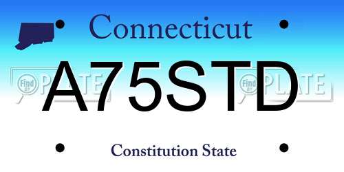 A75STD Connecticut License Plate