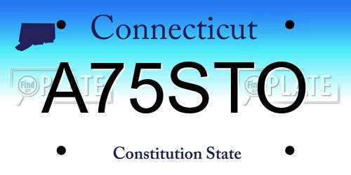 A75STO Connecticut License Plate