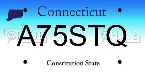 A75STQ Connecticut License Plate
