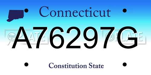 A76297G Connecticut License Plate