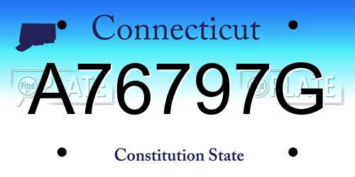 A76797G Connecticut License Plate