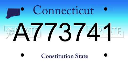 A773741 Connecticut License Plate