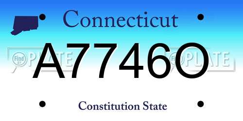 A7746O Connecticut License Plate