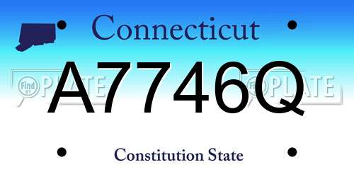 A7746Q Connecticut License Plate