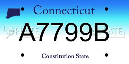 A7799B Connecticut License Plate