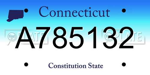 A785132 Connecticut License Plate