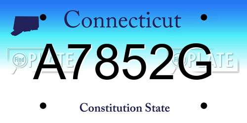 A7852G Connecticut License Plate