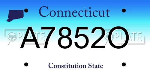 A7852O Connecticut License Plate