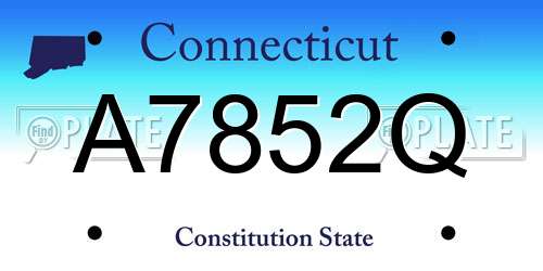 A7852Q Connecticut License Plate