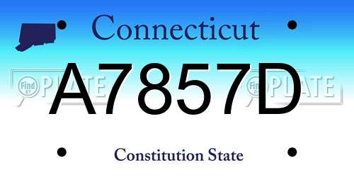 A7857D Connecticut License Plate