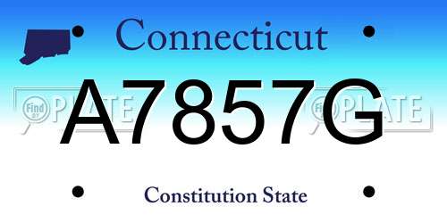 A7857G Connecticut License Plate