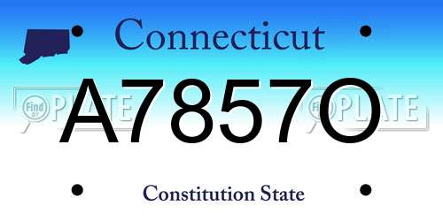 A7857O Connecticut License Plate