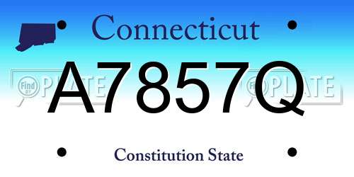 A7857Q Connecticut License Plate