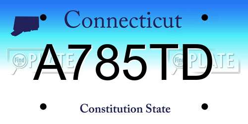 A785TD Connecticut License Plate