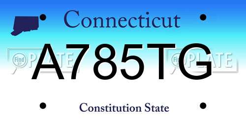 A785TG Connecticut License Plate