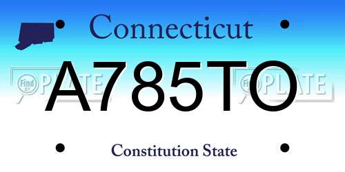 A785TO Connecticut License Plate