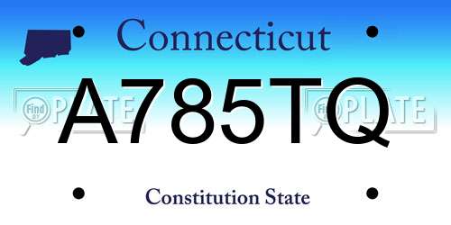 A785TQ Connecticut License Plate