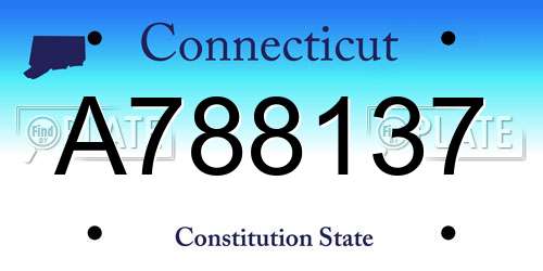 A788137 Connecticut License Plate