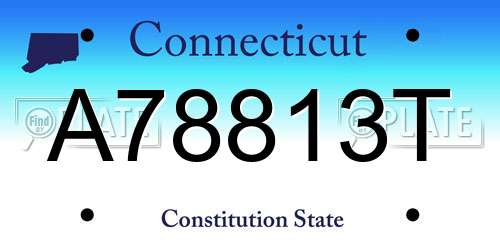 A78813T Connecticut License Plate