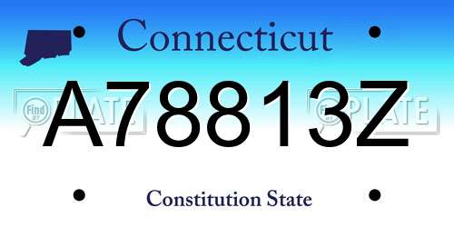 A78813Z Connecticut License Plate