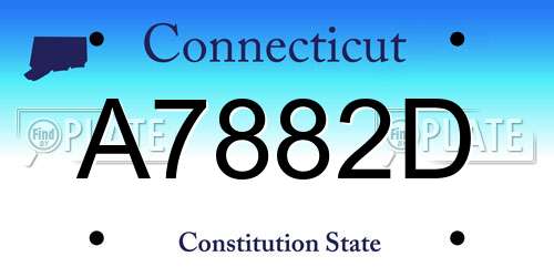 A7882D Connecticut License Plate