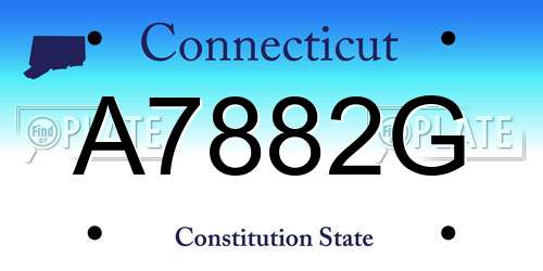 A7882G Connecticut License Plate