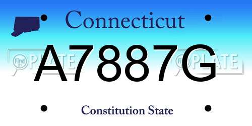 A7887G Connecticut License Plate