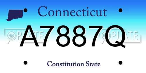 A7887Q Connecticut License Plate