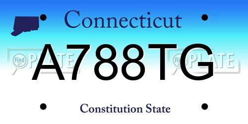 A788TG Connecticut License Plate