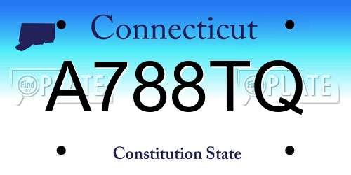 A788TQ Connecticut License Plate
