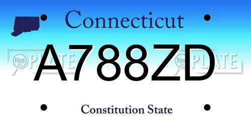 A788ZD Connecticut License Plate