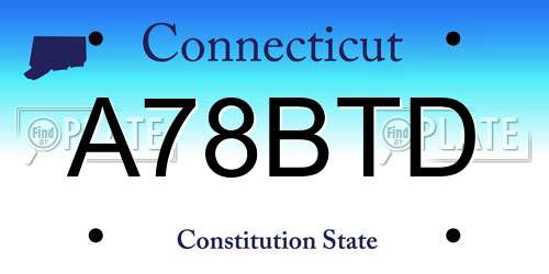 A78BTD Connecticut License Plate