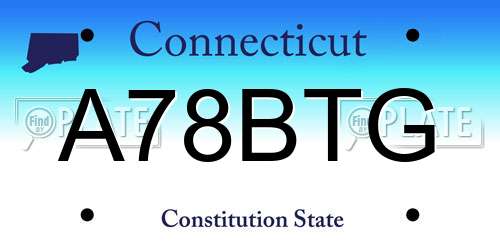 A78BTG Connecticut License Plate
