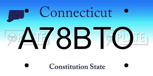 A78BTO Connecticut License Plate