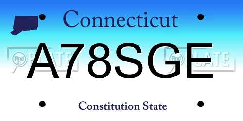 A78SGE Connecticut License Plate