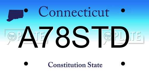 A78STD Connecticut License Plate