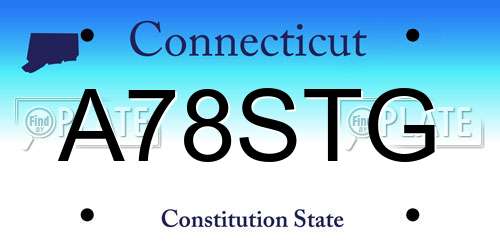 A78STG Connecticut License Plate